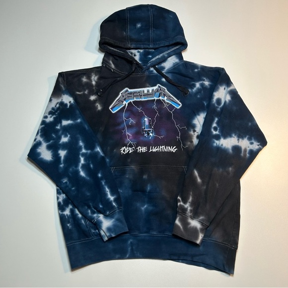 Metallica Other - Metallica Ride The Lightning Blue Tie-Dye Pullover Hoodie